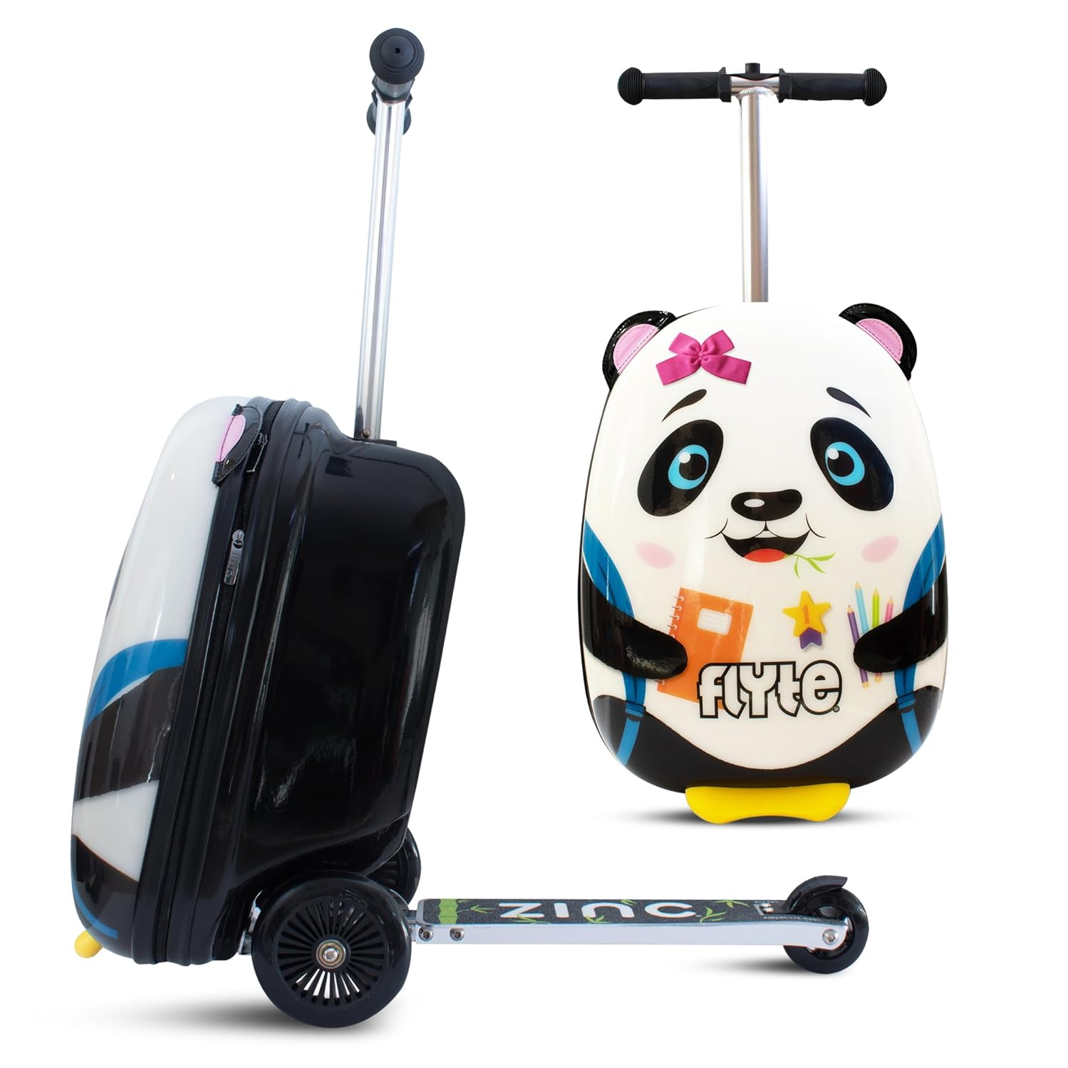 Zinc Flyte Kids Suitcase Scooter Penni the Panda 18" image number 1