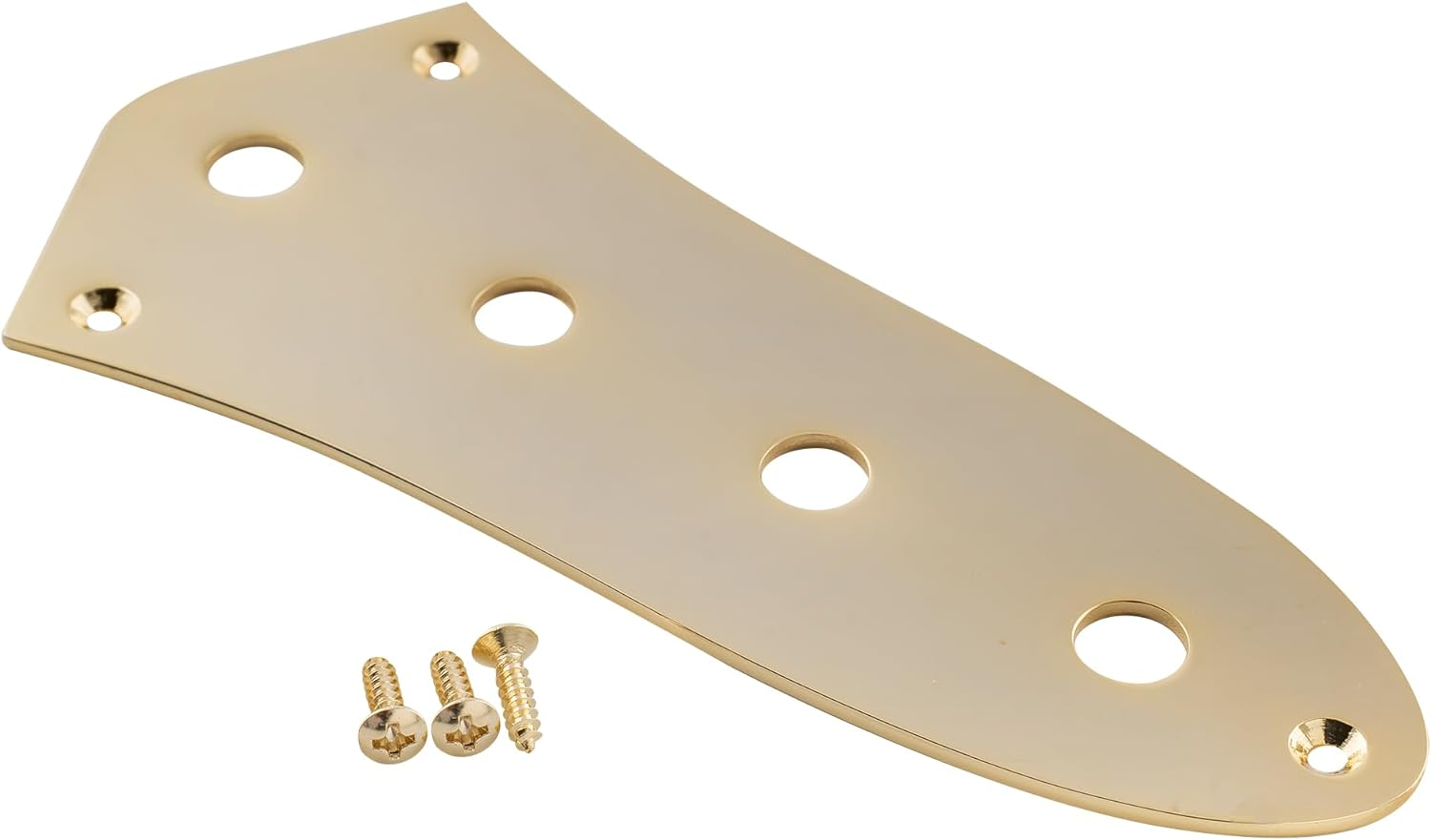 Musiclily Pro Steel 4-Hole Jazz Bass Control Plate for JB Style Electric Bass, Gold