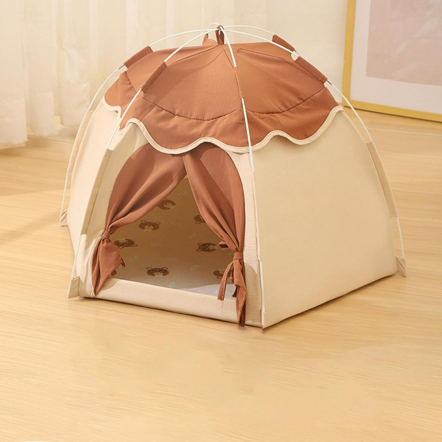 Pet Tent Cat Tents for Indoor Cats with Cushion Nest Comfortable Cat House Bed Cat Bed Cave for Small Animals Rabbits Kitten Puppy Camping image number 1