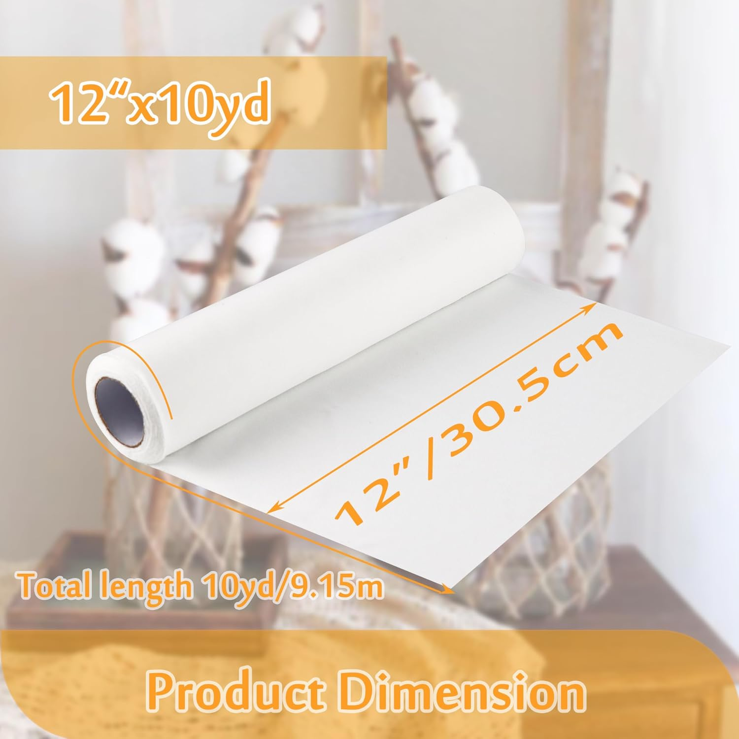 New Brothread Soft & Cozy Embroidery Stitch Cover 12" X 10 Yd Fusible Light Weight Stabilizer Covering Scratchy Stitches - White image number 4
