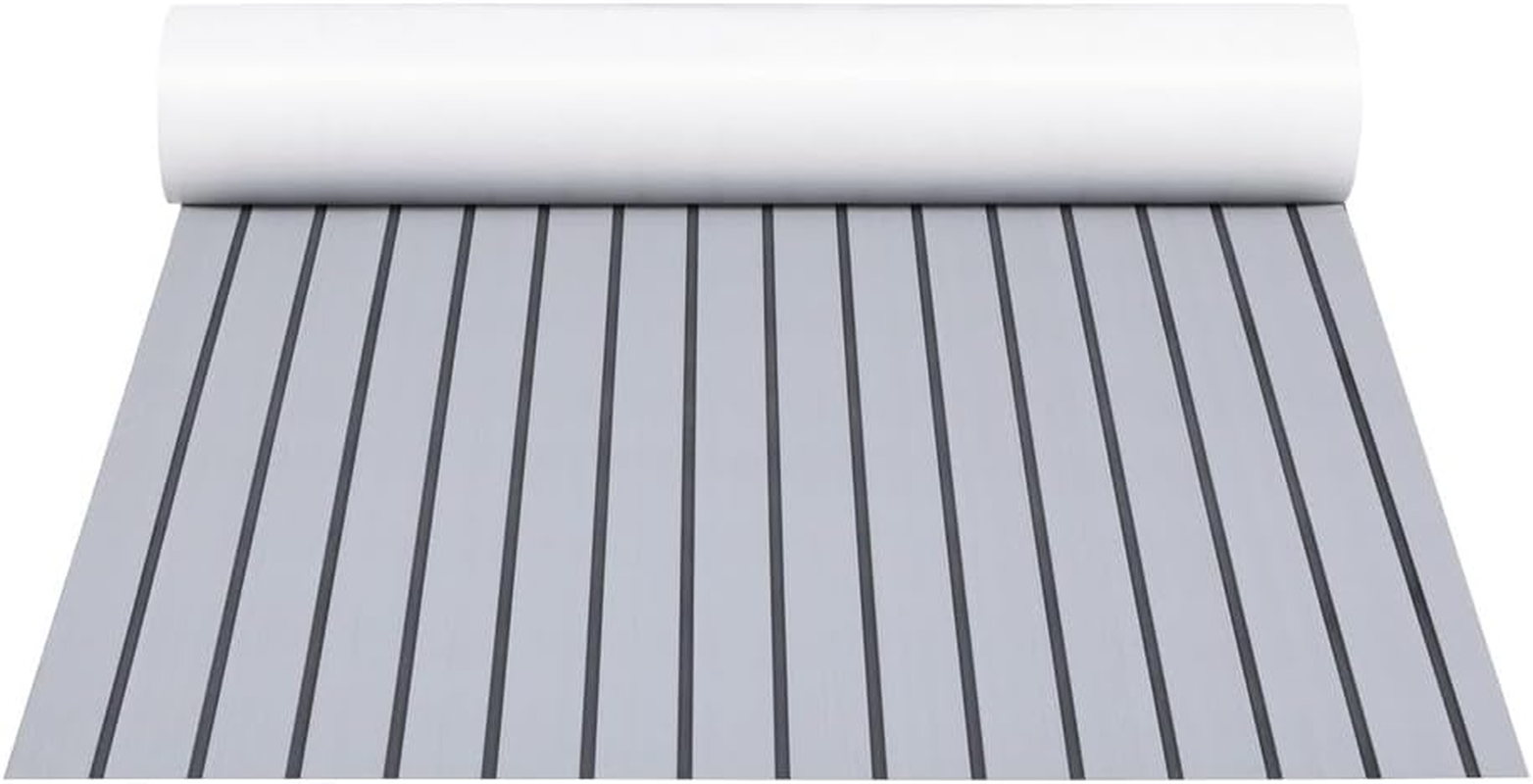 Seamanship EVA Boat Flooring Foam Mat Decking, DIY Rectangular Boats Mats Carpet Sheet Sea Flooring Trailer Roller Accessories Decor for Motorboat Yacht Kayak Swim Platform, Light Grey