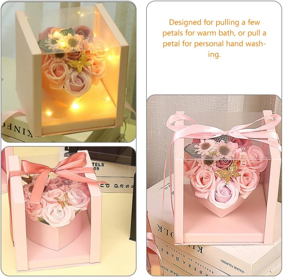 Kisangel Scented Soap Flower Box Decorative Bath Soaps for Mother'S Day Valentine'S Day Birthdays Pampering Basket for Women for Home Decor and Relaxation image number 1