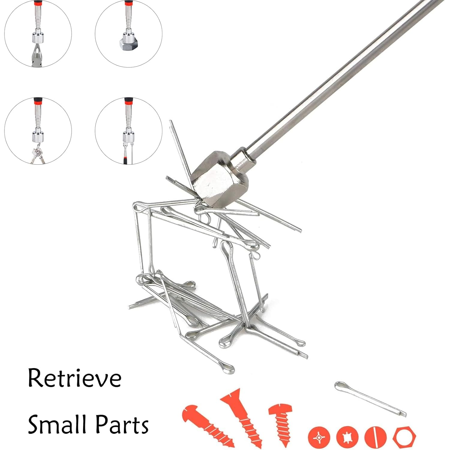 2 Pcs Telescoping Magnet Pick up Tools Include 20 Lb Magnetic Tool and 3 Lb Telescoping Magnet Stick Car Magnets to Retrieve Gadget for Hard to Reach Places Suitable image number 5