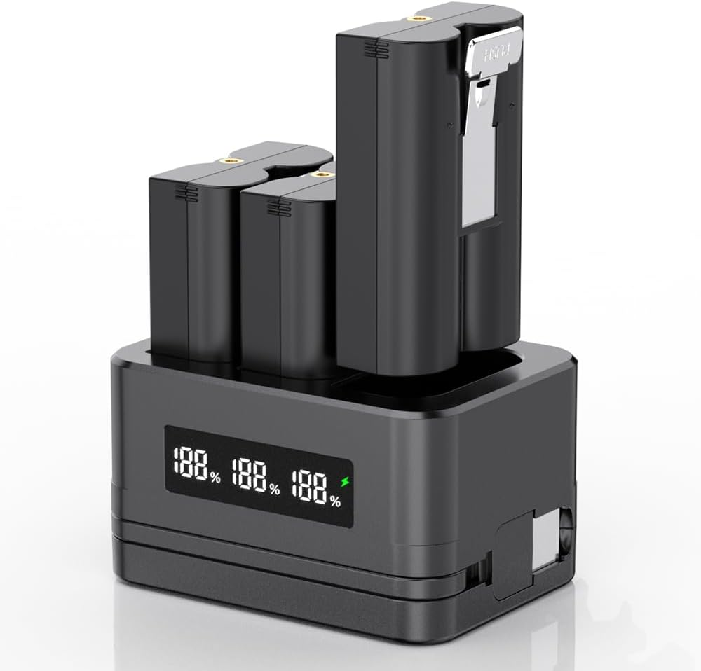 3-Slot Charger/Charging Dock, Suitable for Ring Doorbells and Camera Batteries,With LED Display,Compatible with Video Doorbell 2/3/4/3Plus/Spotlight Cam/Peephole Cam