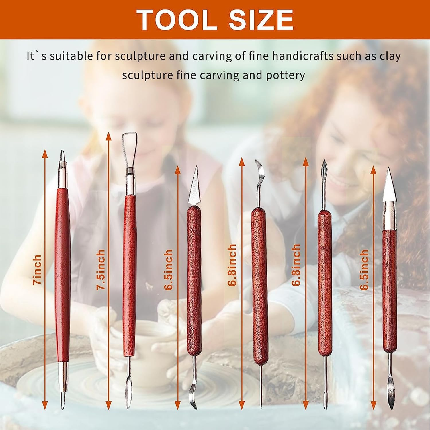 6 Pcs Clay Sculpting Tools, Double-Ended Polymer Clay Tools, Sculpting Set, Air Dry Clay Modeling Tools for Pottery and Sculpture image number 6