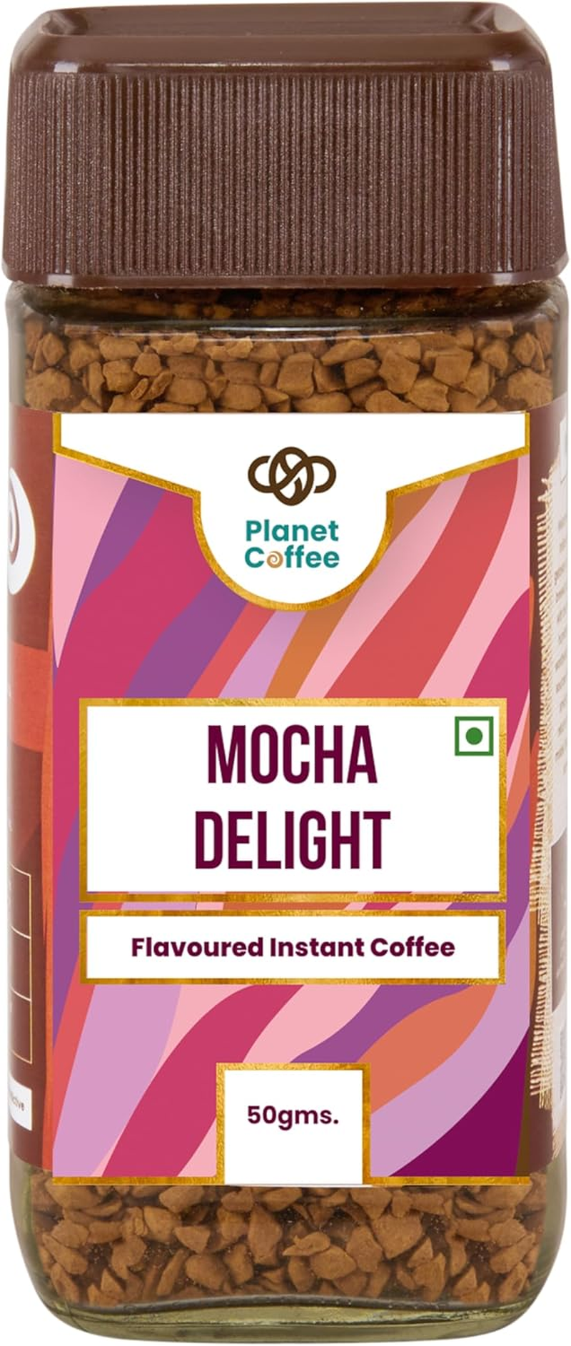 Planet Coffee&reg; | Mocha DELIGHT Coffee | 1.76 Ounces (50 Gms) Jar | Pure Arabica | Freeze-Dried Instant Coffee | No Added Sugar | Makes 25 Cups | Medium Roast | Flavoured Coffee image number 6
