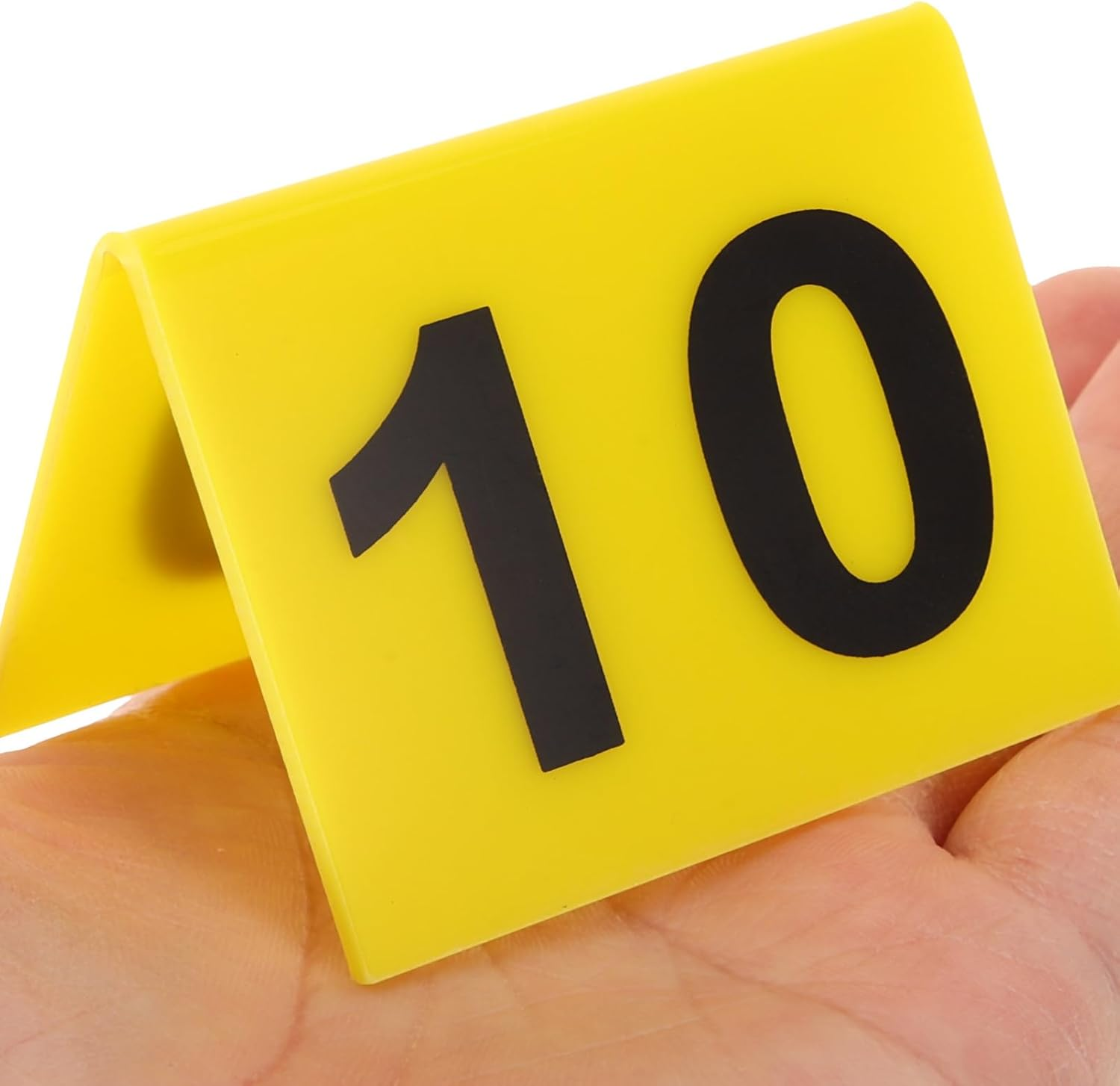 Angoily 10Pcs Acrylic Evidence Markers, Double-Sided Number Markers, Yellow Table Numbers for Restaurants, Crime Scene Decorations, 2.48 X 2.16 Inch image number 3