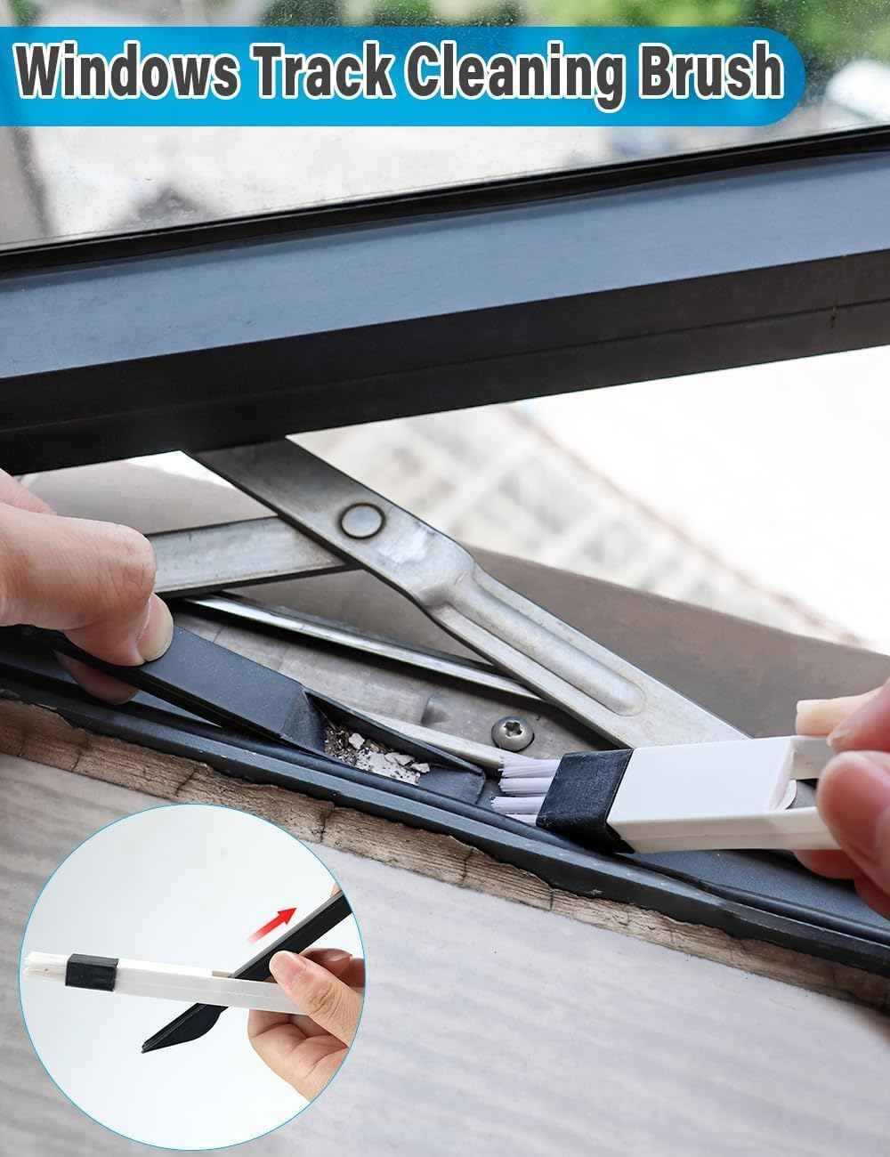 ZDZX 10Pcs Cleaning Brushes Set, Hard Bristle Crevice Cleaning Brush, Multifunctional Gap Cleaning Brush, Small Corner & Windows Brush, Cleaning Supplies for Groove Window Tracks Bathroom Kitchen image number 1