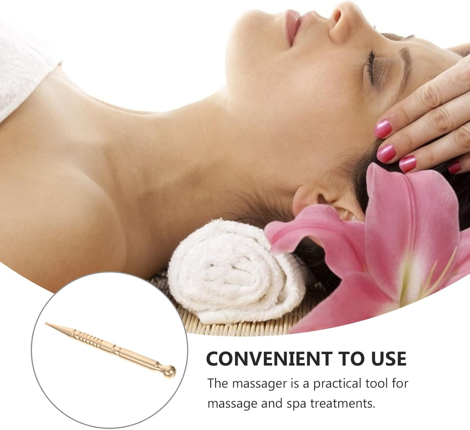 GAROZATION Handheld Facial and Body Massage Stick Portable Meridian Acupoint Pen for Eye and Neck Massage Smooth Polished Rod Lightweight for Home and Spa Use image number 3