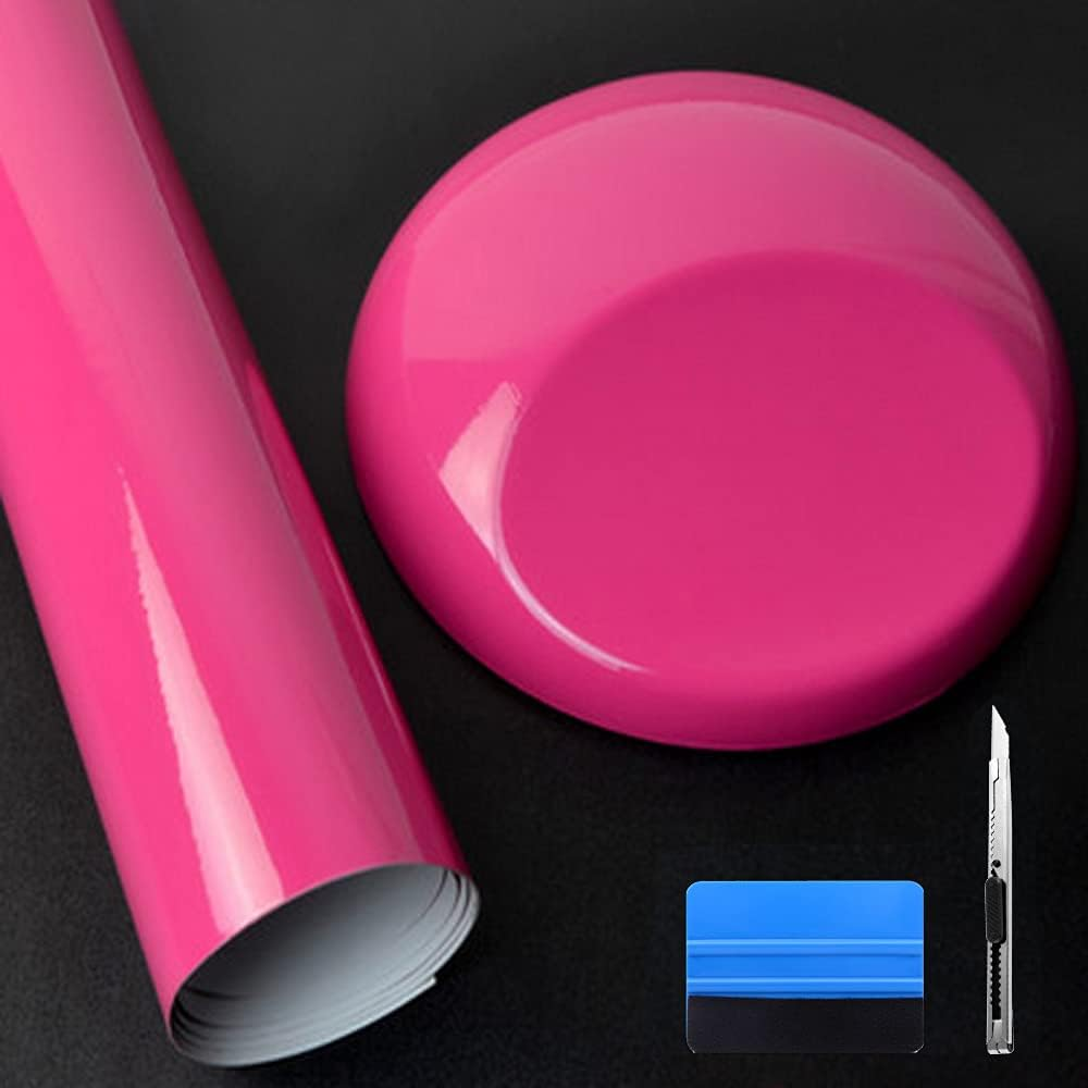 LZLRUN White High Gloss Vinyl Realistic Paint Wrap Roll Car Sticker Film Decal Bubble Free Come with Installation Tool Set (1Ft X 5Ft) (Hgcwv-Us) image number 6