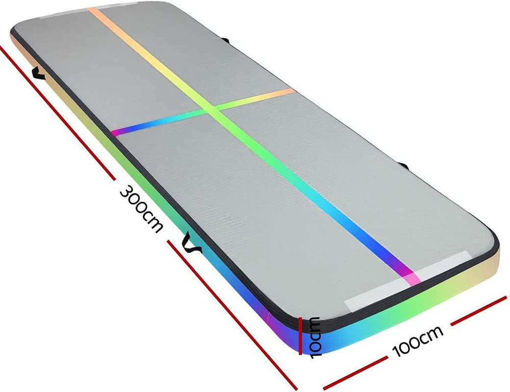 Everfit Air Track, 3 X 1 X 0.1M Inflatable Yoga Gymnastics Mat Tumbling Mats Thick Training Exercise Airtrack Flooring Home Gym Equipment Outdoor Fitness, Anti-Slip Wear-Resistant Multi-Colored - Multi 4X1X0.1M image number 6