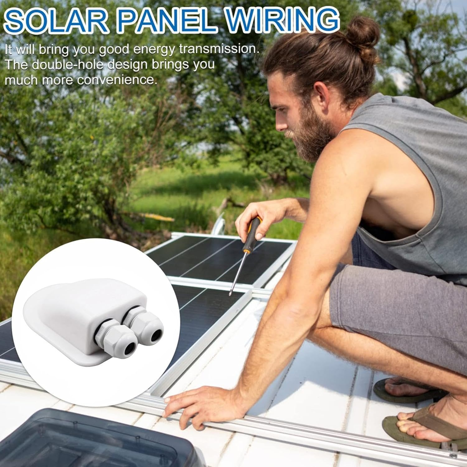 Solar Project Wire Box | Solar Panel Wire Box Double Entry,Multi-Function Cable Connector Engineered Wire Routing Solutions for Sheds, Yachts, Machine Room image number 2