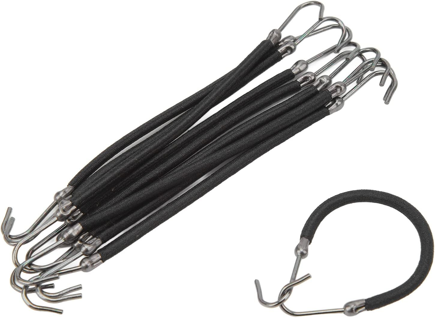 CHICIRIS 10Pcs Ponytail Holder Hook Sturdy Elastic Hair Band Hook Styling Tool for Women Girls, Easy-To-Use Hair Tie for Office Dating (Black) image number 6