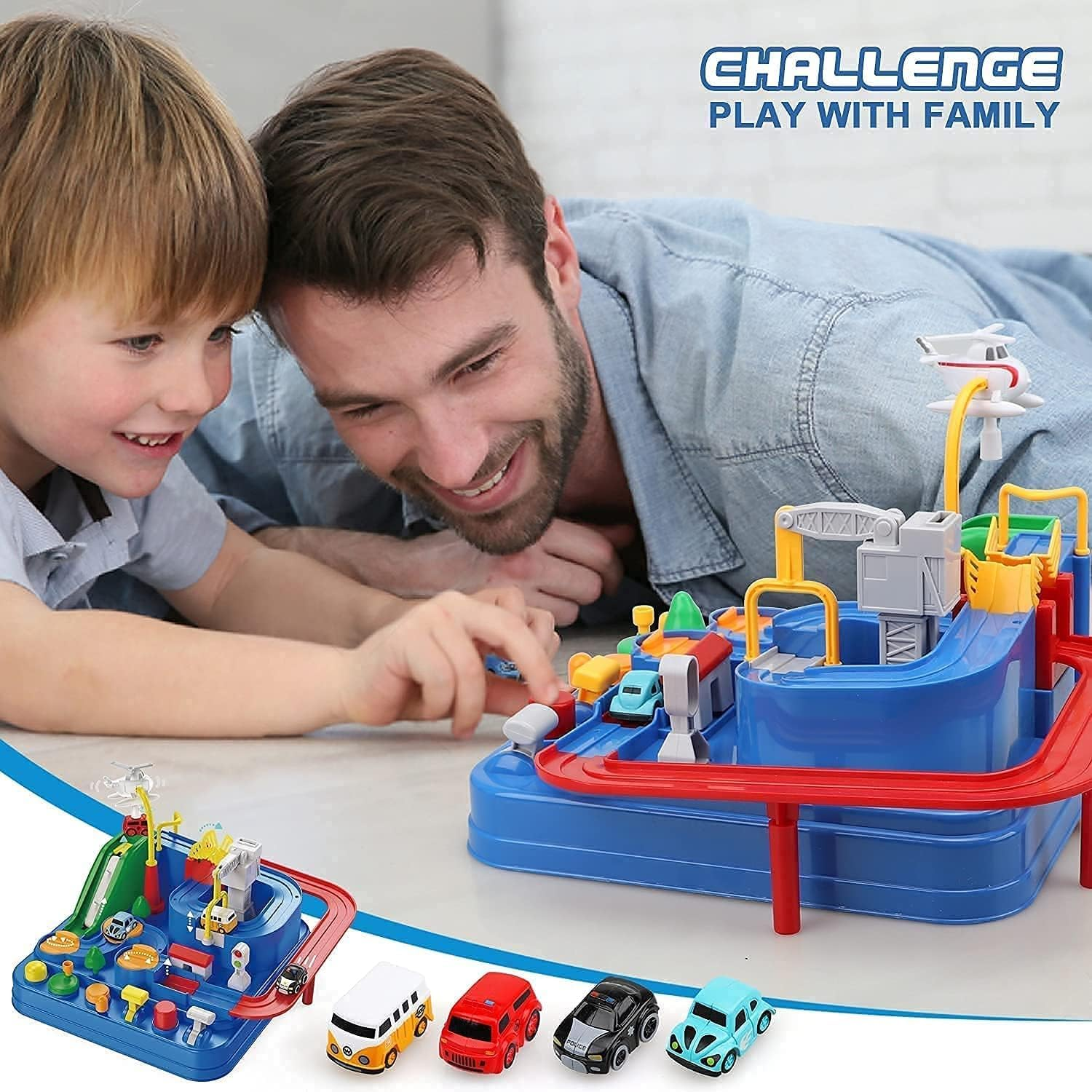 Car Adventure Toys, Race Track for Toddlers, Toy Vehicle Playsets, Toddler Car Toys, City Rescue Preschool Toy Vehicle, Preschool Educational Toy Car Track for Kids 3 4 5 6 7 Year Old image number 2