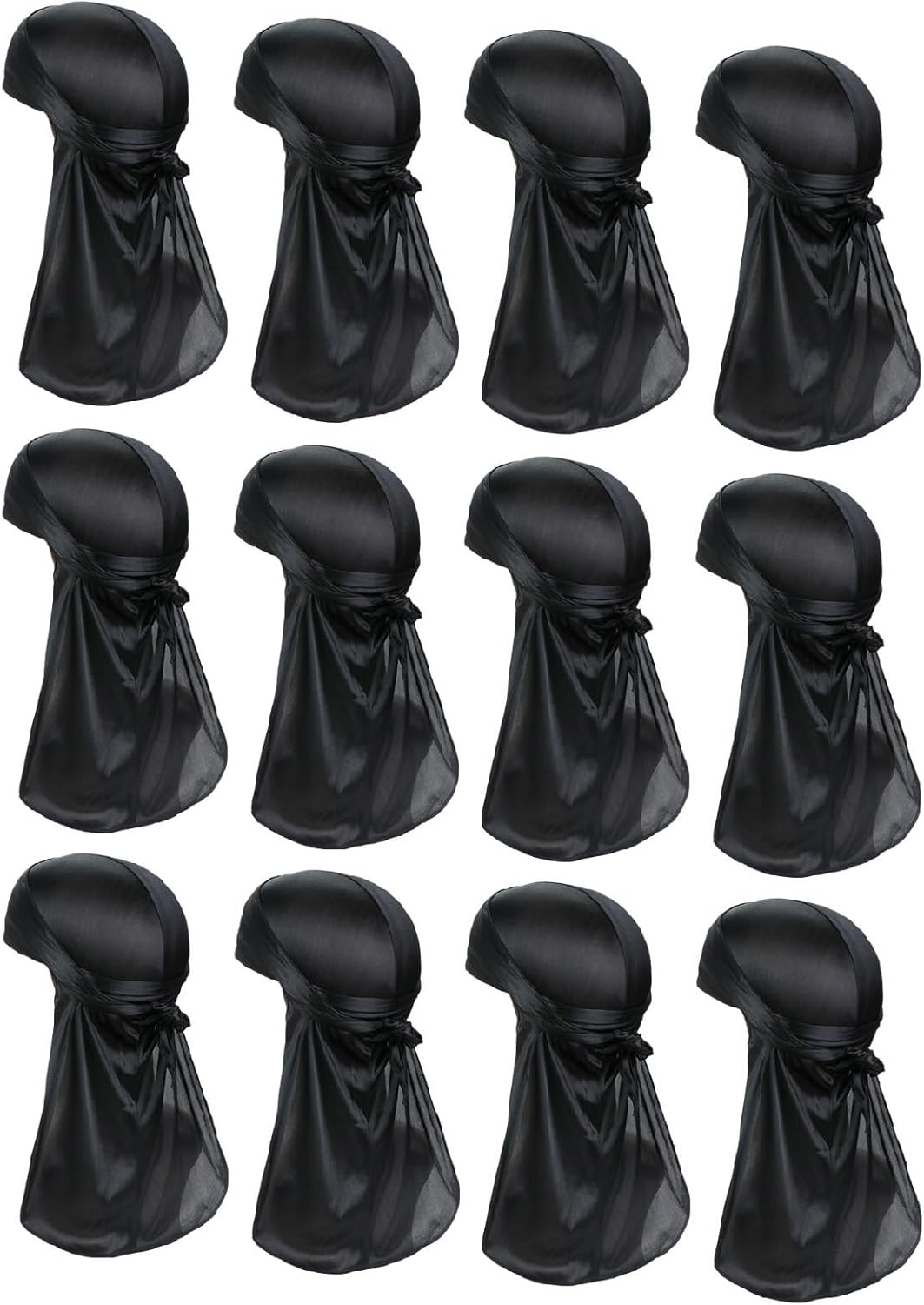 TOPTIE Silky Durag Headwraps, Extra Long Tail Wide Straps for 360 Waves Do-Rag