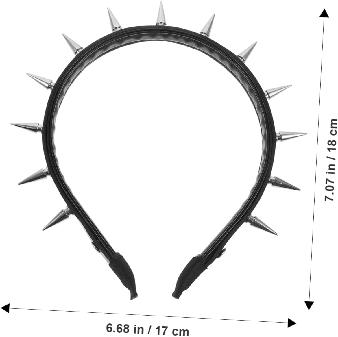 Spiked Studded Headband Lightweight Goth Hair Accessory for Women Teen Party Halloween Costume Fashion Headpiece image number 1