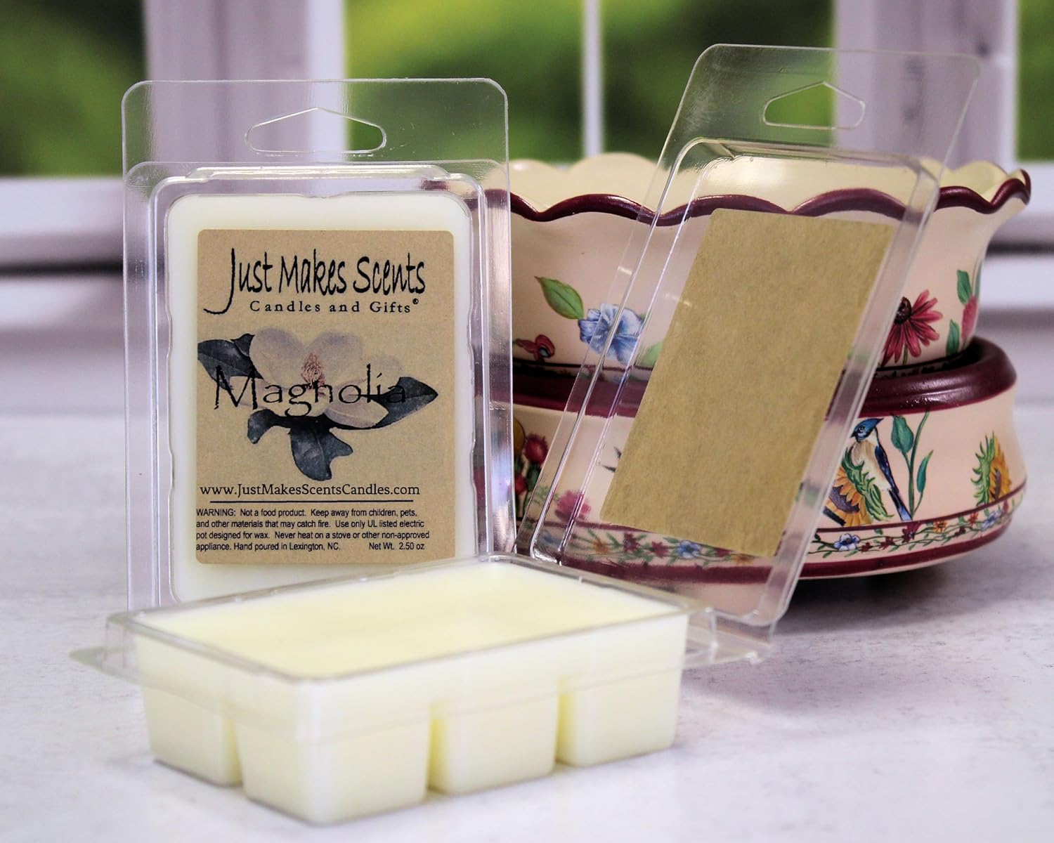 Just Makes Scents 2 Pack - Magnolia Scented Soy Wax Melts | Long Lasting Magnolia Fragrance Wax Cubes | Hand Poured in the USA Candles & Gifts image number 2