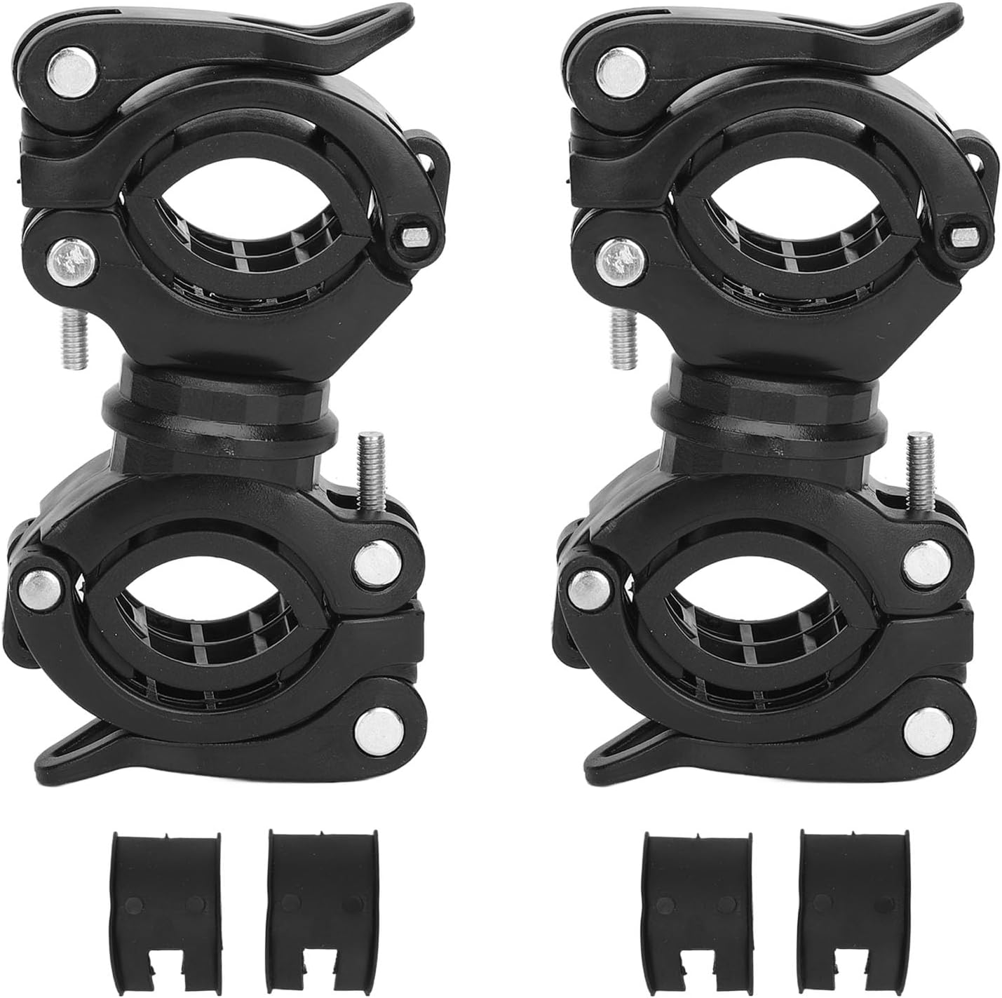 2 Pack Cane Holder, Adjustable Walking Stick Holder for Wheelchair 1.8‑3.8Cm Wheelchair Tube, Universal Crutches Stick Bracket Accessories for Wheelchair, Mobility Scooter (Black) image number 1