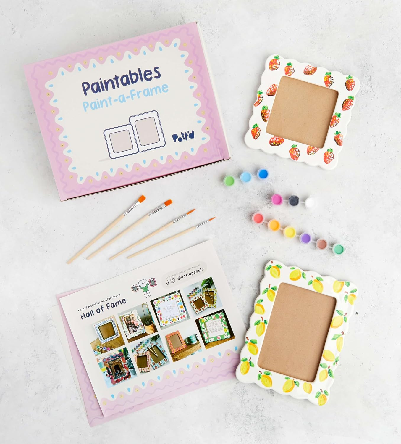 Pott&rsquo;D Paint-A-Frame Pottery Painting Kit - Personalised Photo Frame DIY Craft Set - Includes, Photo Frames, Paints, and Step-By-Step Guide image number 4