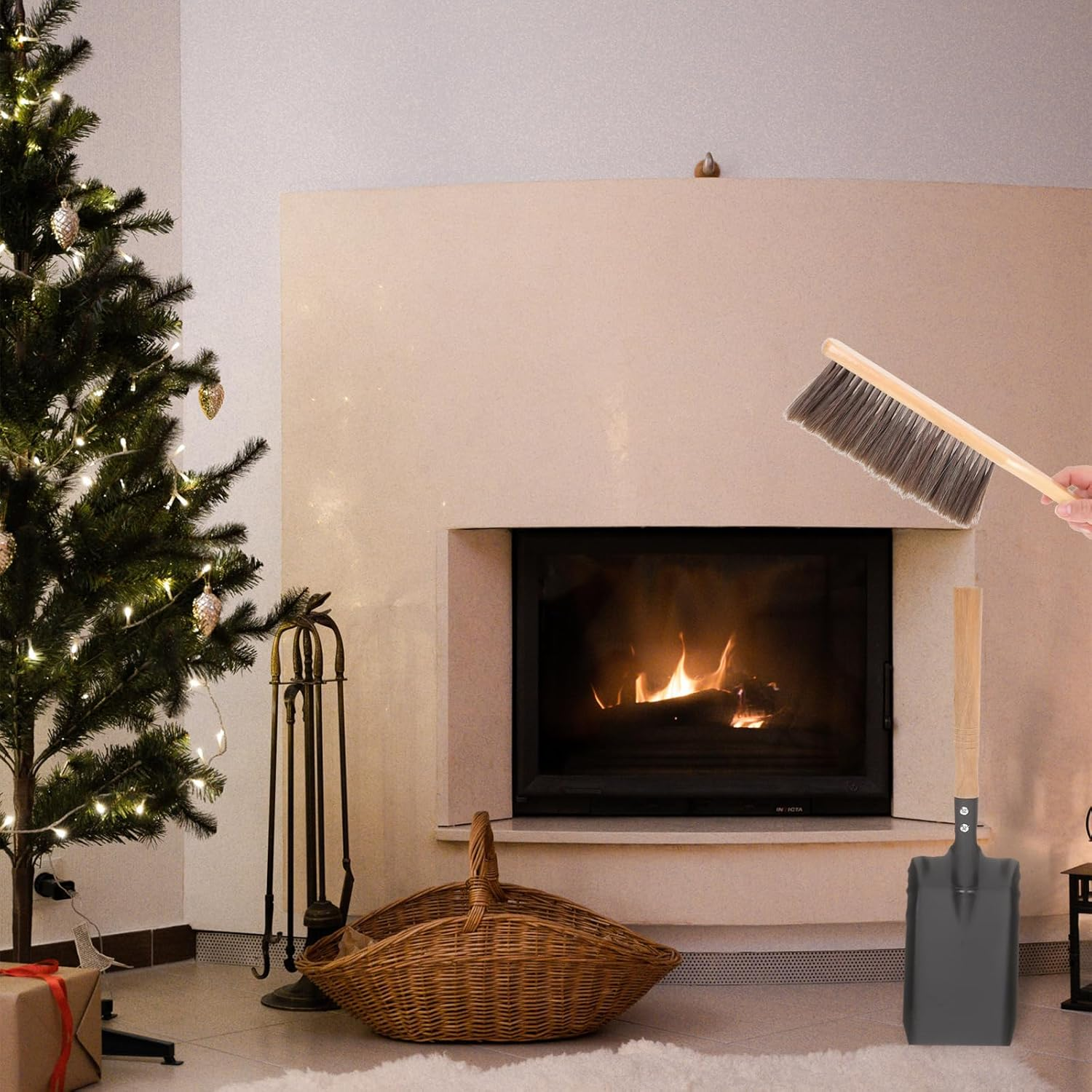 Cabilock 1 Set Fireplace Tools Fireplace Cleaning Set Fireplace Cleaning Brush Kitchen Fireplace Cleaning Supplies Brush for Fireplace Mini Brush Shovel Fireplace Clean Brush Rake Hoe Wrought Barbecue image number 2