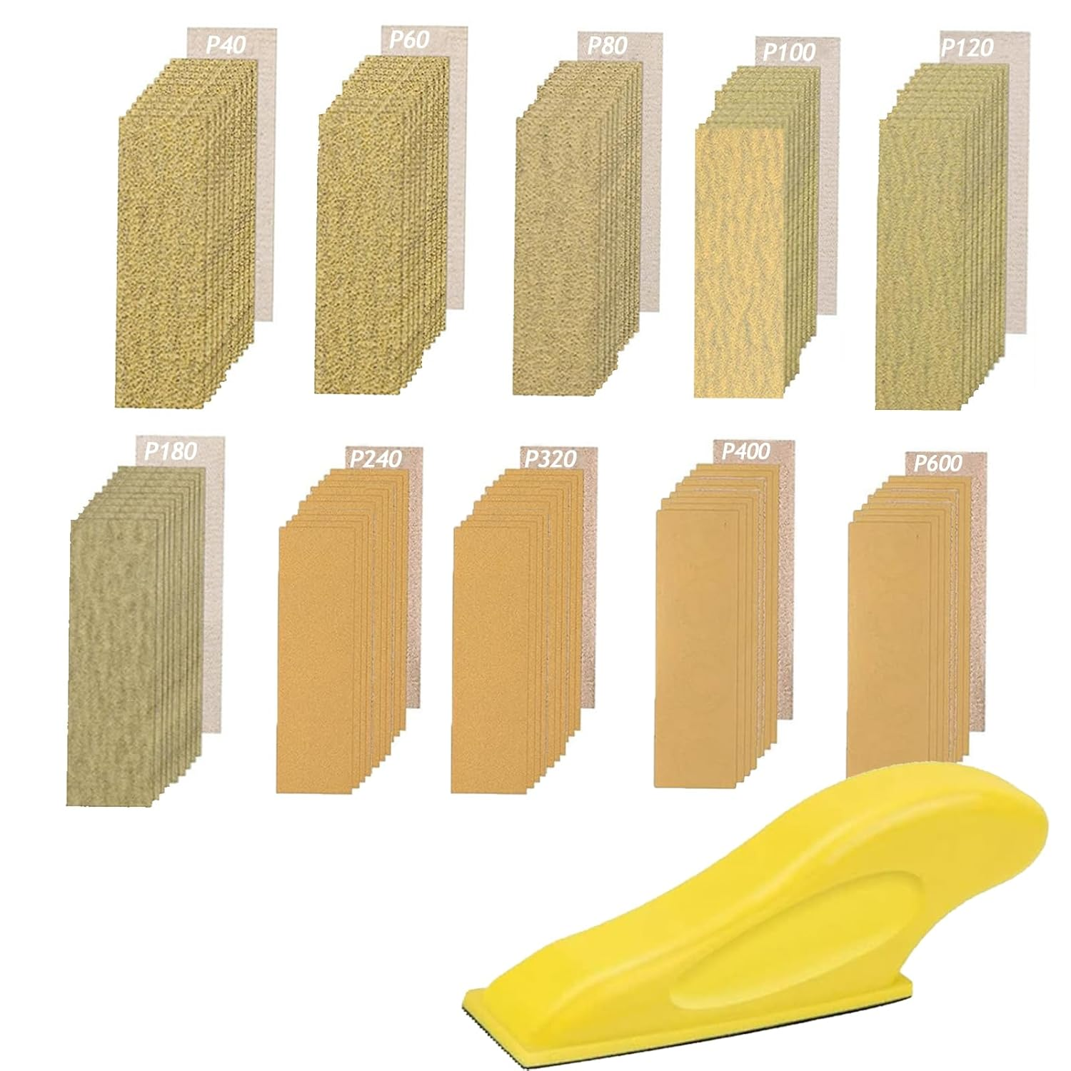 Shgarden Micro Sander Kit 100Pcs Detail Sander Refills Micro Finishing Sander Paper Micro Zip Finger Sander Hand Sanding Block for Small Projects Dry Hook & Loop Alumina for Polishing SH0015 image number 5