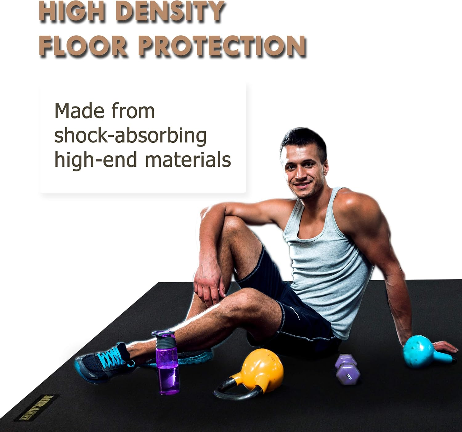 Miramat&reg; Mega - Very Large Premium Exercise Mat (214 X 153 Cm; 7Mm Thick) - Durable Non-Slip Workout Mats for Home Gym, Crossfit, P90X, HIIT, Cardio Equipment, Yoga, and More image number 4