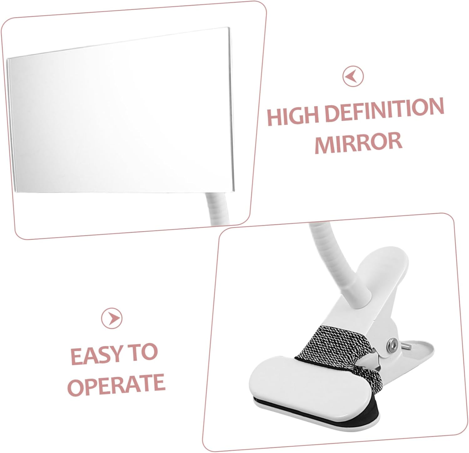 CAXUSD Desktop Cosmetic Mirror with Adjustable Clip Peeping Design for Privacy for Dressing Rooms and Shared Workspaces Flexible Angles for Comfortable Makeup Application image number 4