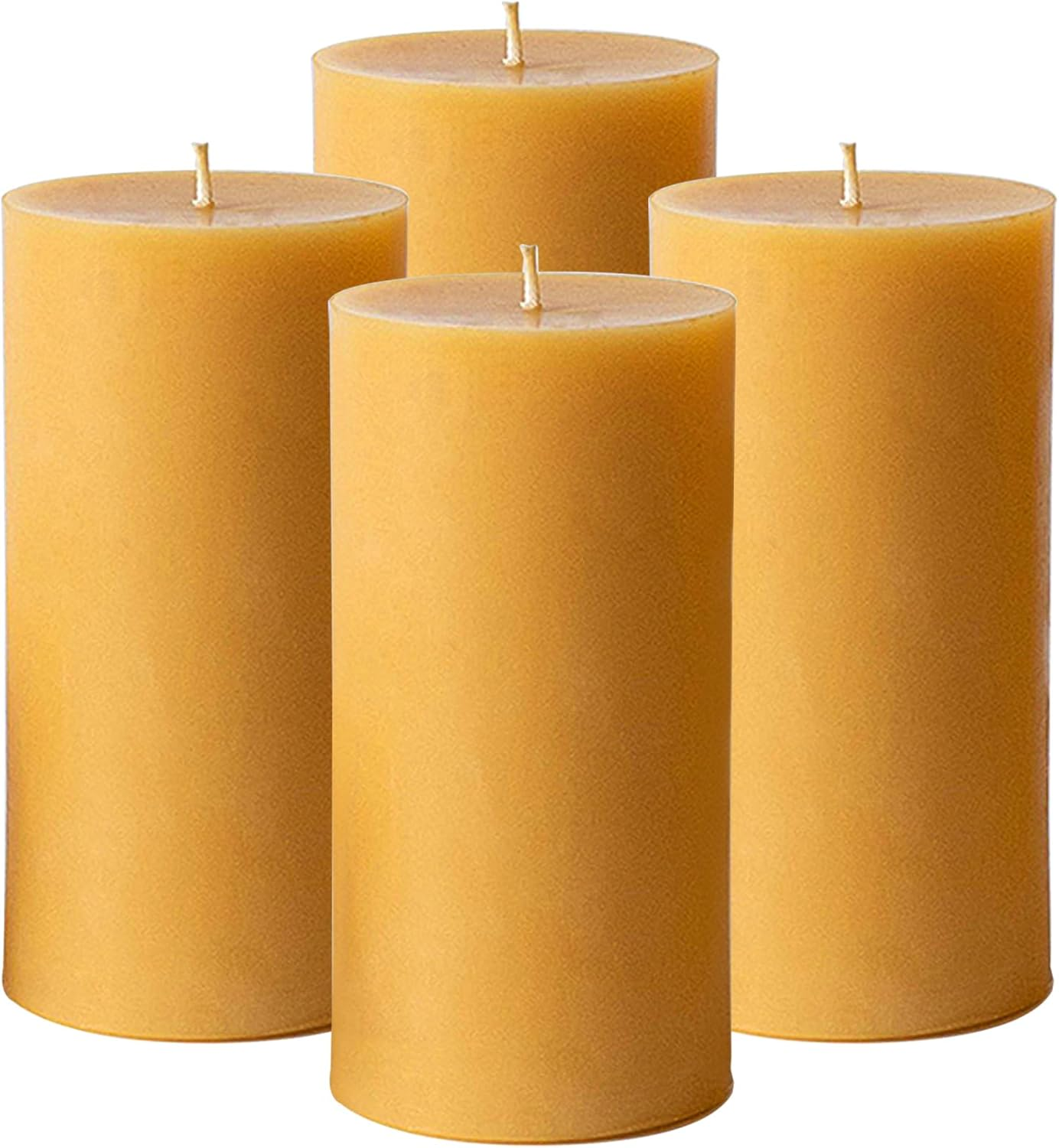 4 Packs Natural Beeswax Pillar Candles Bulk, 2"X4" Bees Wax Candles with Natural Scent, Large Pillar Candle Bulk 35Hour Burning Smokeless & Dripless Candles for Home Decor(4) image number 3