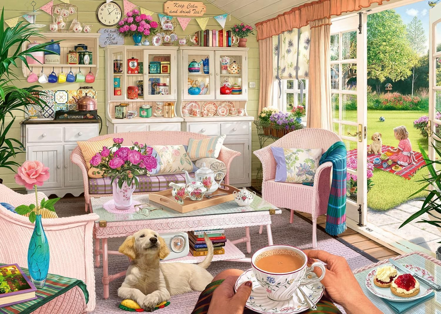 Ravensburger - My Haven No. 12 the Tea Shed Puzzle 1000 Piece Jigsaw for Adults, Cozy Cottage Artwork, Relaxing and Fun image number 4