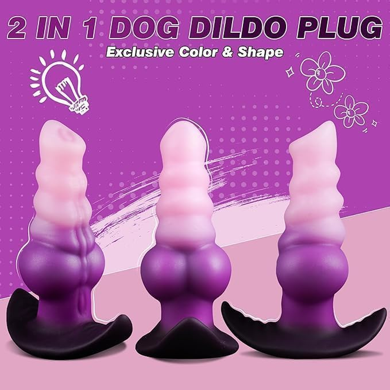 6.3" Large Butt Plug, Dildo Anal Plug with Big Knot, Huge Buttplug Silicone Anal Sex Toys, Anal Monster Dog Dildo, Adult Toy for Men Women image number 3