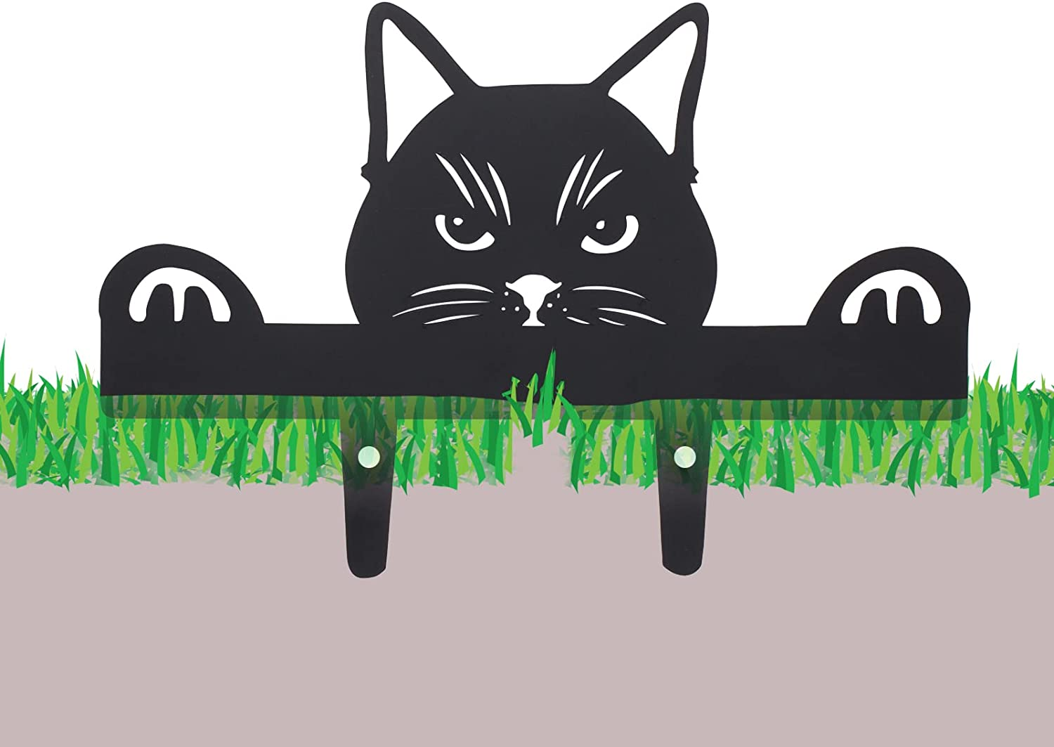 Metal Black Cat Yard Art Statue, Outdoor Garden Lawn Ornament Silhouette Decor, Gifts for Cat Lovers image number 2