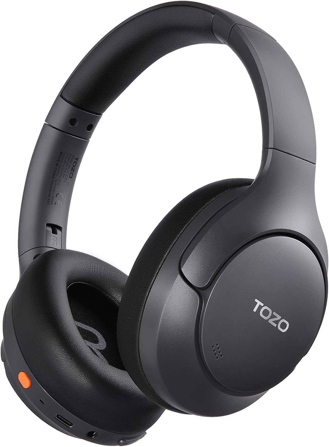TOZO HT3 Hybrid Noise Cancelling Headphones, 90H Playtime Wireless over Ear Bluetooth Headset, Spatial Audio AI Chat with 5 Mics, Supports Dual Connection and USB-C Input, with 32 EQ Music Modes image number 5