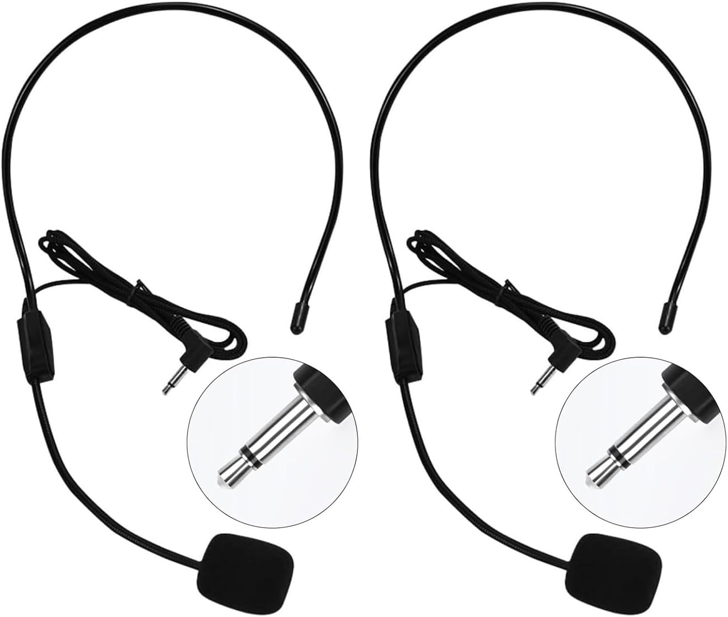 2Pcs Microphone Headset Mic, 3.5Mm Connector Jack Headset Microphone with Flexible Wired Boom for Voice Amplifier, Teachers, Speakers, Coaches, Presentations, Seniors and More image number 4