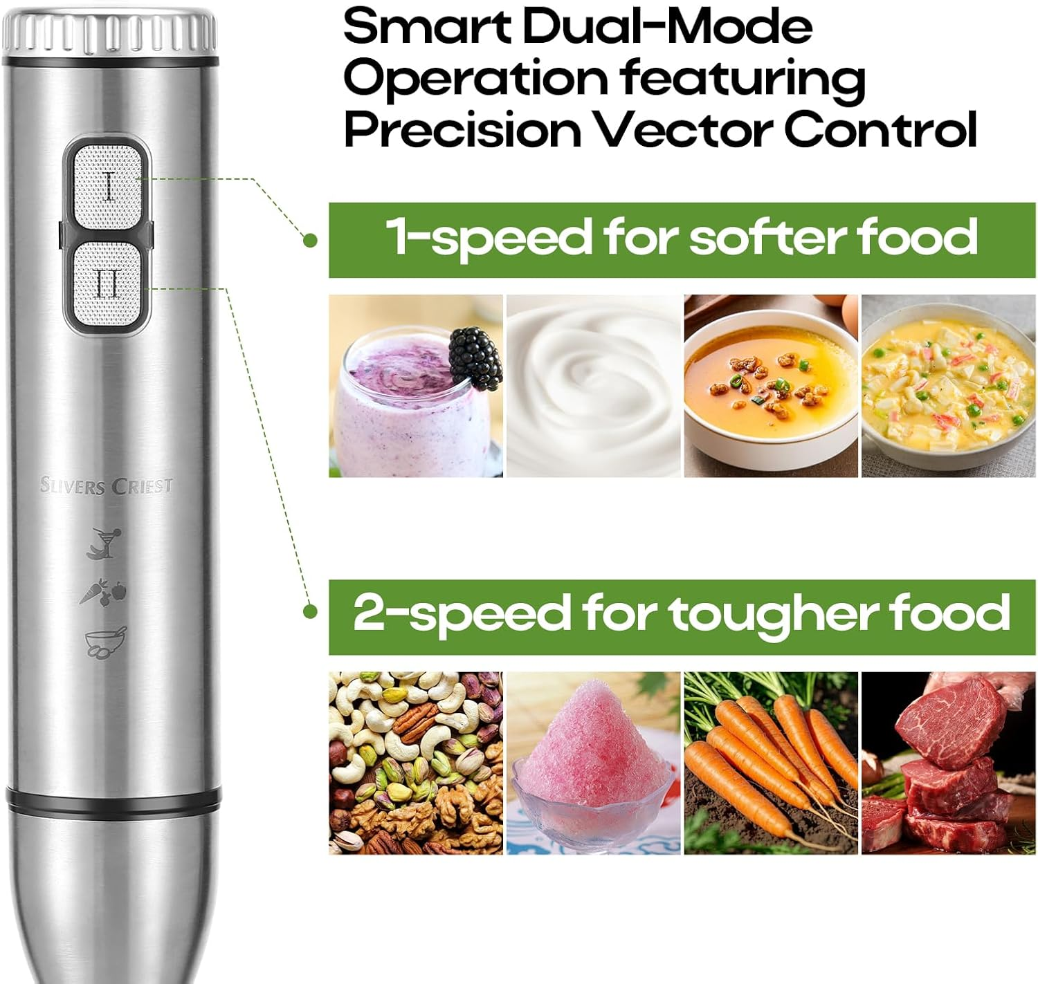 5 in 1 Hand Stick Blender, 1000W Trigger Variable Speed Immersion Stainless Blender Handheld with Chopper, Whisk and Frother, Stick Mixer for Soup, Smoothie, Puree, Baby Food
