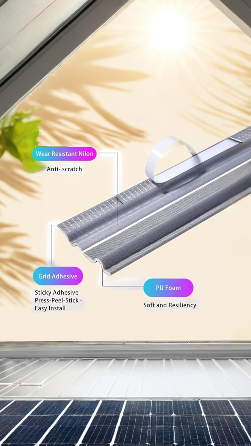 Honwor 3M Self-Adhesive Weatherproof Door & Window Seal Strip, Insulates, Reduces Drafts, Soundproof, Anti-Collision, Winter Protection image number 5