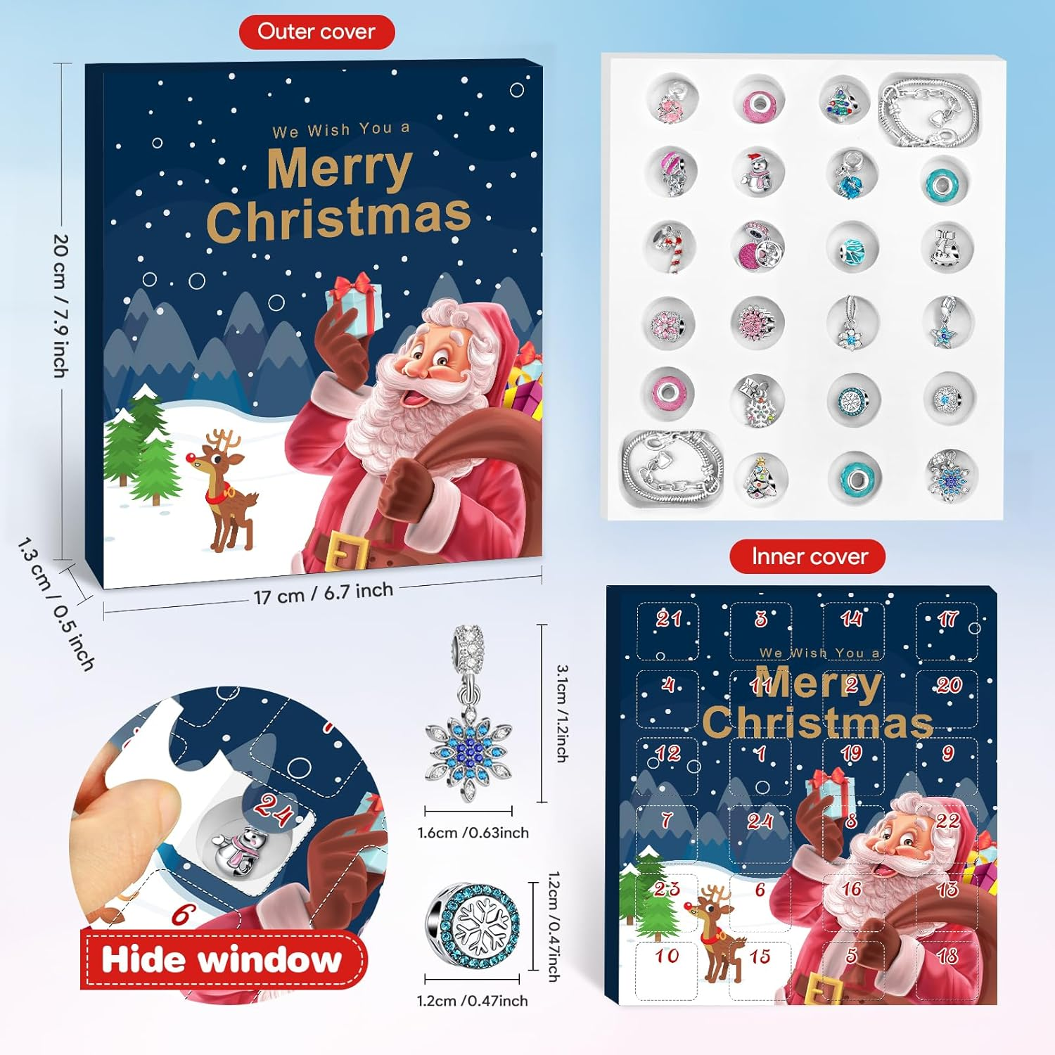 Advent Calendar 2023 Kinder, Advent Calendar Jewellery Kit for Making Bracelets Crafts Gifts for Girls, DIY Bracelet Advent Calendar Gift Girl 5 6 7 8 9 10 11 12 Years, Pink image number 3