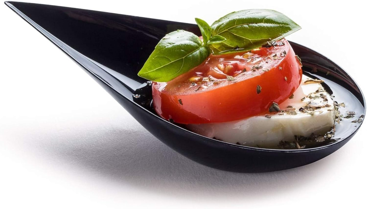 Dlux 100 4-In Tear Drop Mini Appetizer Plates, White Plastic Spoons - Desserts and Appetizers Dishes Serving Plate - Disposable Asian Spoon Set, Small Catering Dessert Tasting Cups - with Recipe Ebook