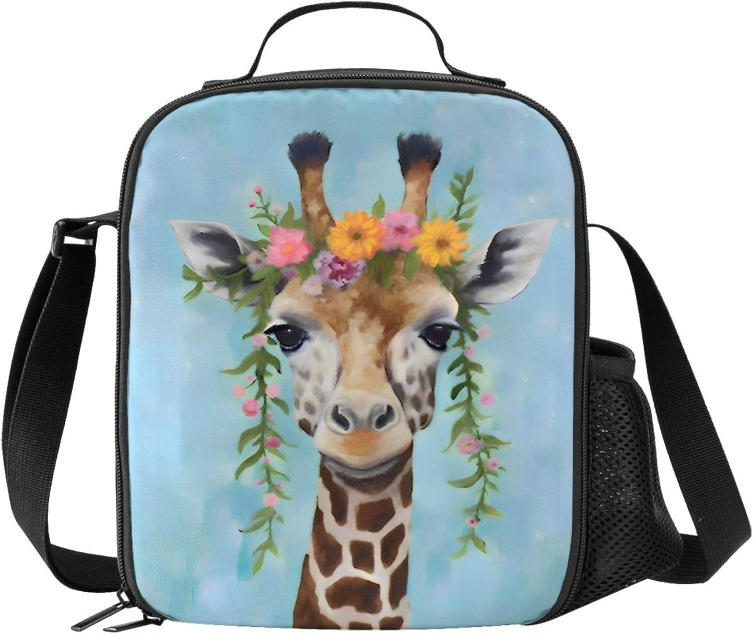 Prelerdiy Panda Lunch Box - Insulated Lunch Box for Kids Funny 3D Design with Side Pocket & Shoulder Strap Lunch Bag Perfect for School/Camping/Hiking/Picnic/Beach/Travel