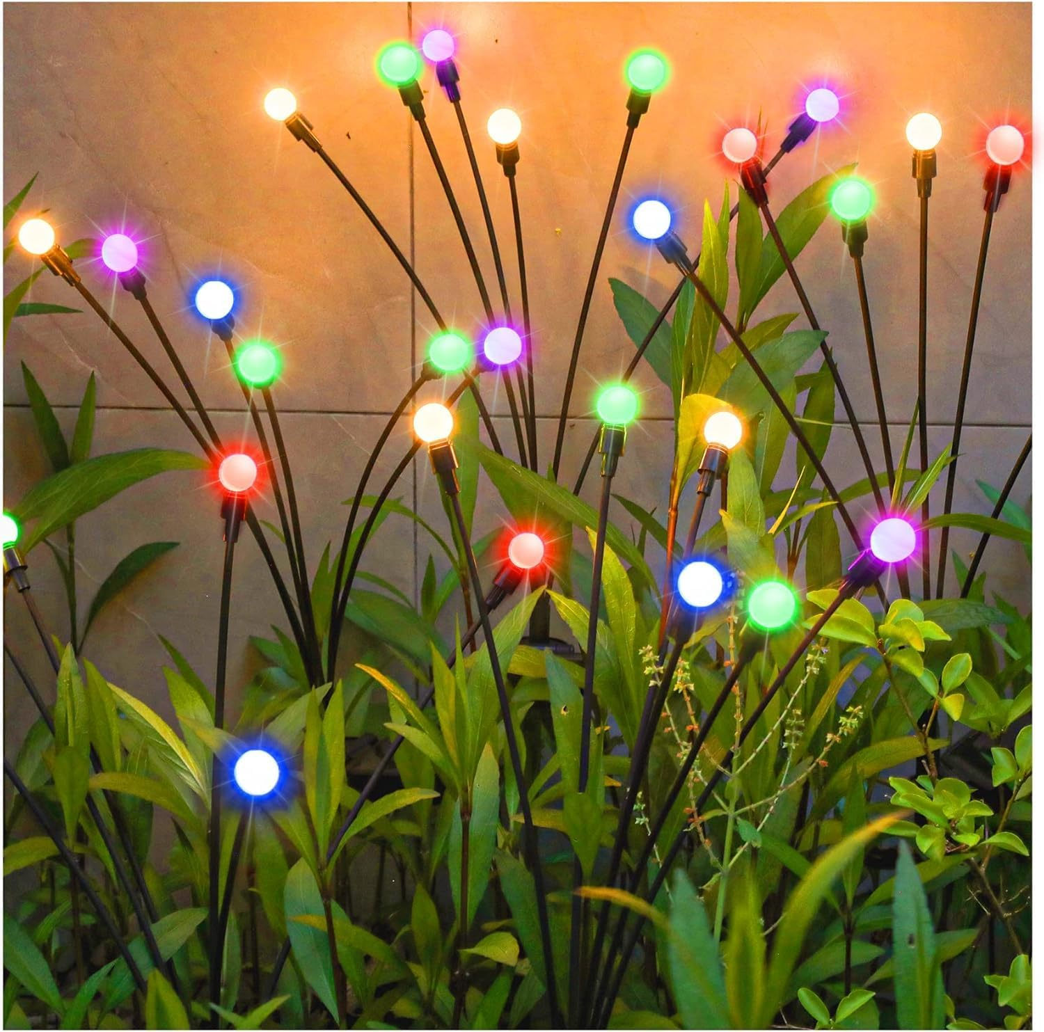 Solar Garden Lights, Starburst Swaying Light - Swaying When Wind Blows, Solar Lights Outdoor Decorative, Color Changing RGB Light for Yard Patio Pathway Decoration image number 2
