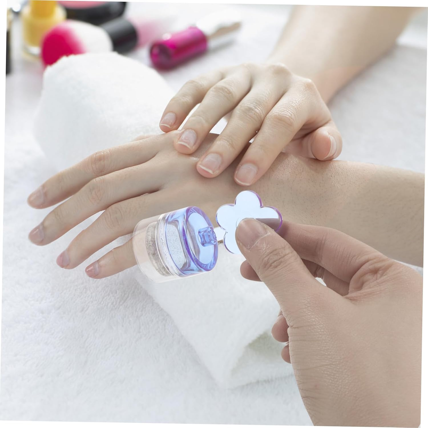 WRITWAA Silicone Nail Art Stamper Kit Flower Nail Stamps for French Manicure Stamping Tool image number 3