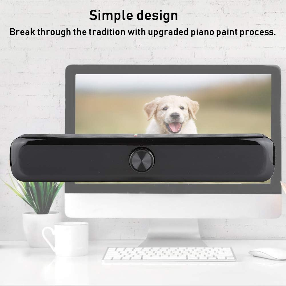 Dc5V/Usb Soundbar Speaker,Portable Wired Long Strip Stereo Music Player Bass Sound Box Multimedia Table Dual-Speaker Soundbar for Laptop/Tv/Smartphone/Tablet/Computer PC image number 2