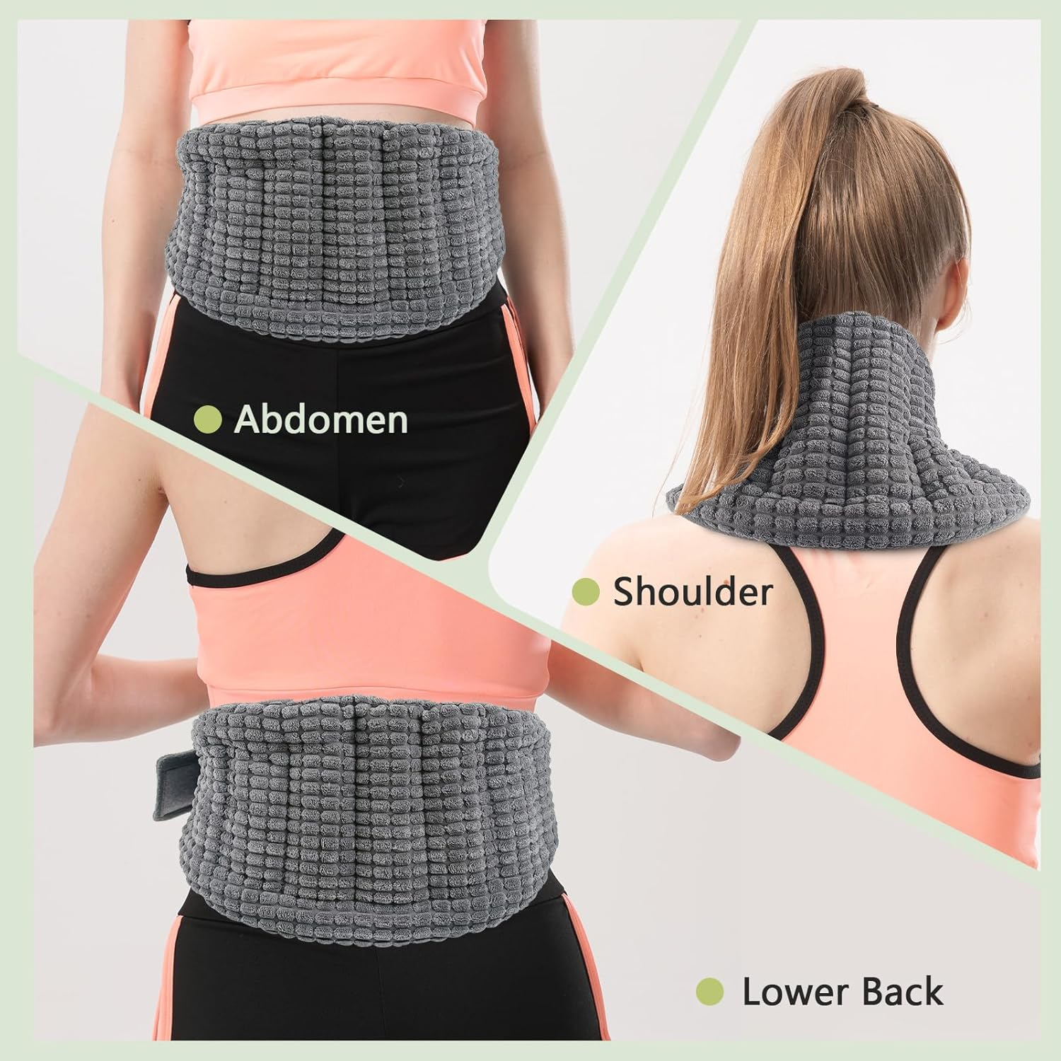 Aroma Season Microwavable Heat Pack for Lower Back, Large Microwavable Heat Wrap for Waist Stomach with Adjustable Strap, Gifts for Family Friends(Grey) image number 1