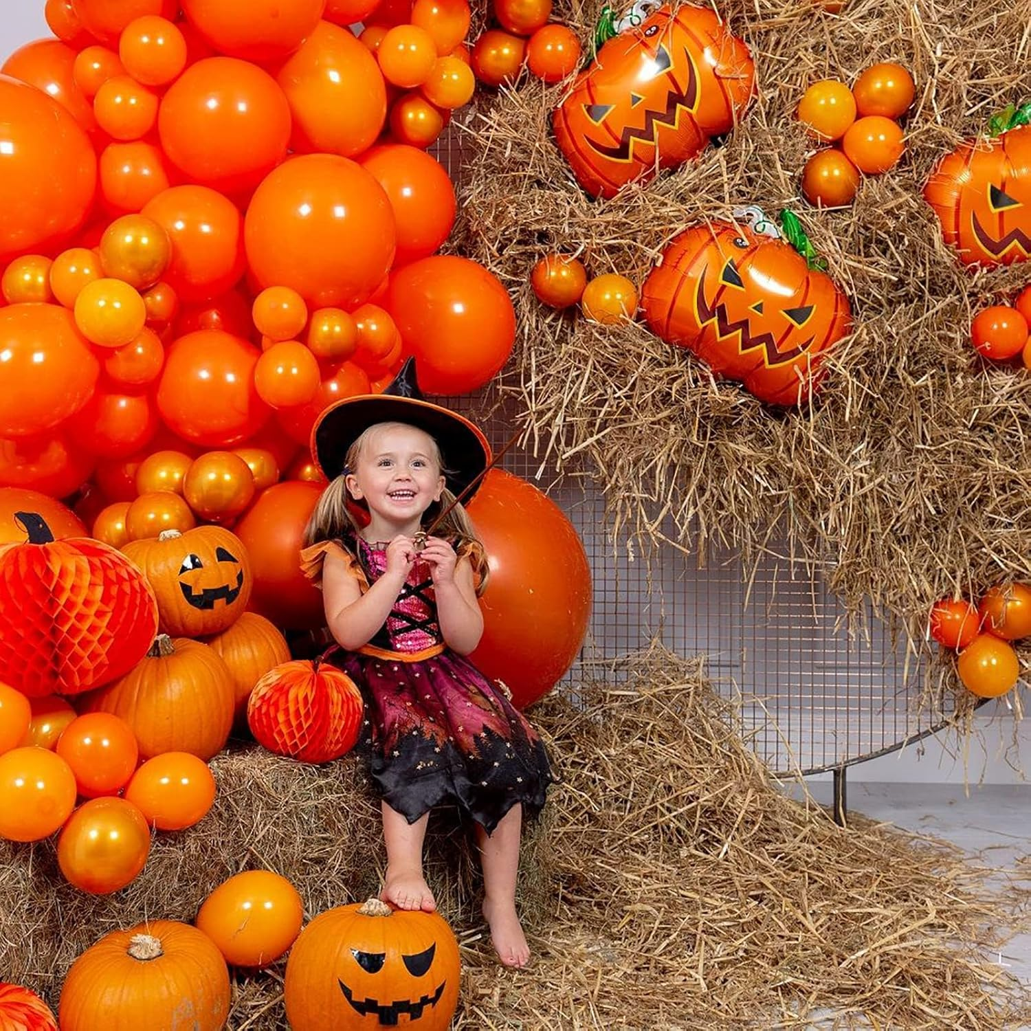 Lumjoy Matte Orange Latex Balloons 50Pcs 12 Inch 30Cm Decorative Helium Balloon with Strip and Sticker for Birthday Baby Shower Wedding Engagement Graduation Festival Party Decorations - Green image number 7