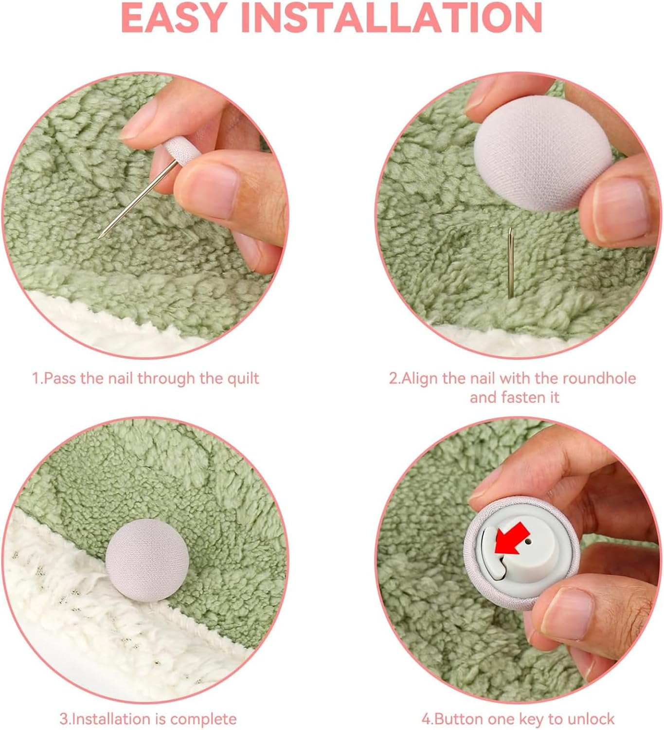 Zalizr 16 PCS Duvet Cover Holding Clips, Mushroom Duvet Pins, Non-Slip Duvet Fasteners for Bed Sheets, Quilts, Cushions & Curtains (2.5 X 3.5 CM/1 X 1.4 In), Grey image number 5