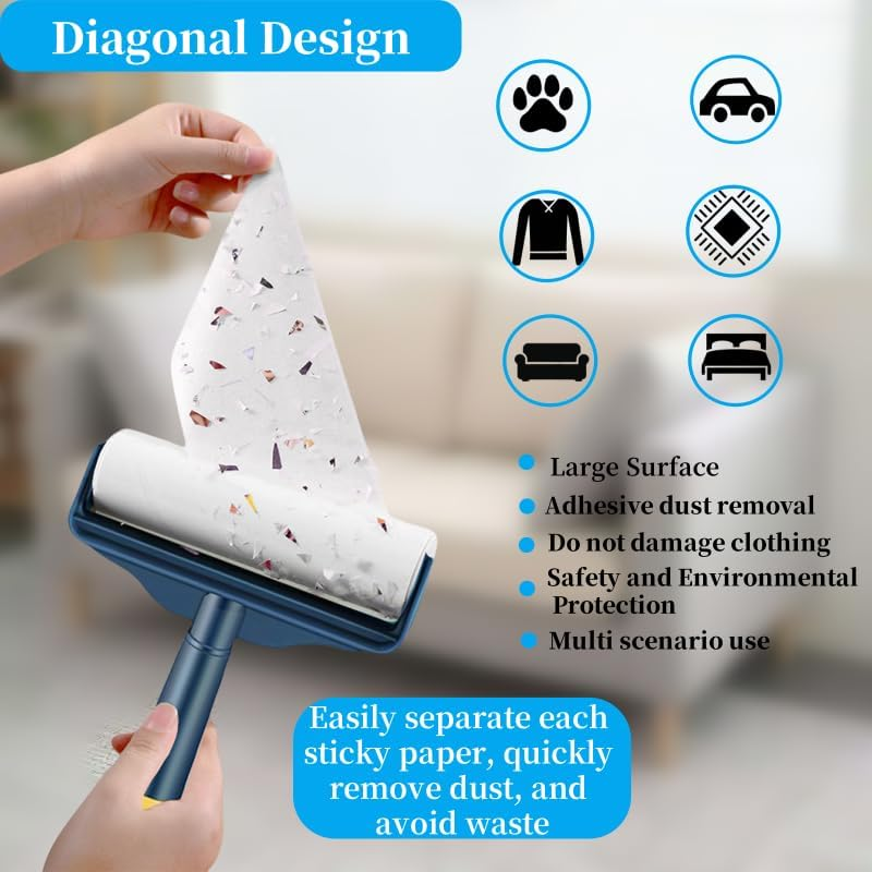 Bryzant Large Lint Roller Refills 6.3 Inches Pet Extra Sticky Refills 360 Sheets for Cat and Dog Hair Removal Clothes Carpet Couch Floor Remove Dust(6) image number 5
