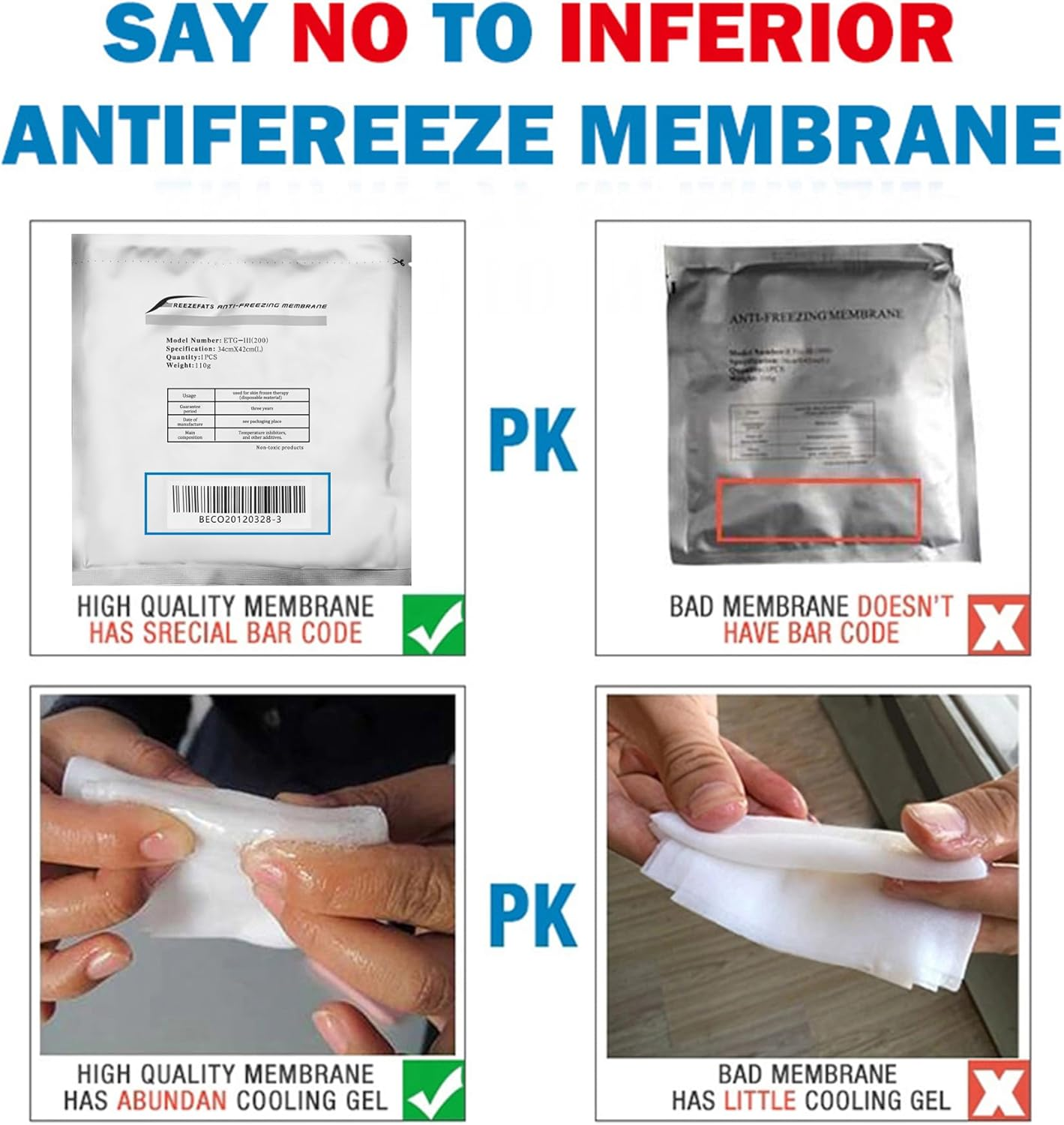 Anti-Freeze Membrane, 15Pcs anti Freeze Film, Cryo Pad Antifreeze Membrane(Size L, 34X42 Cm) image number 5