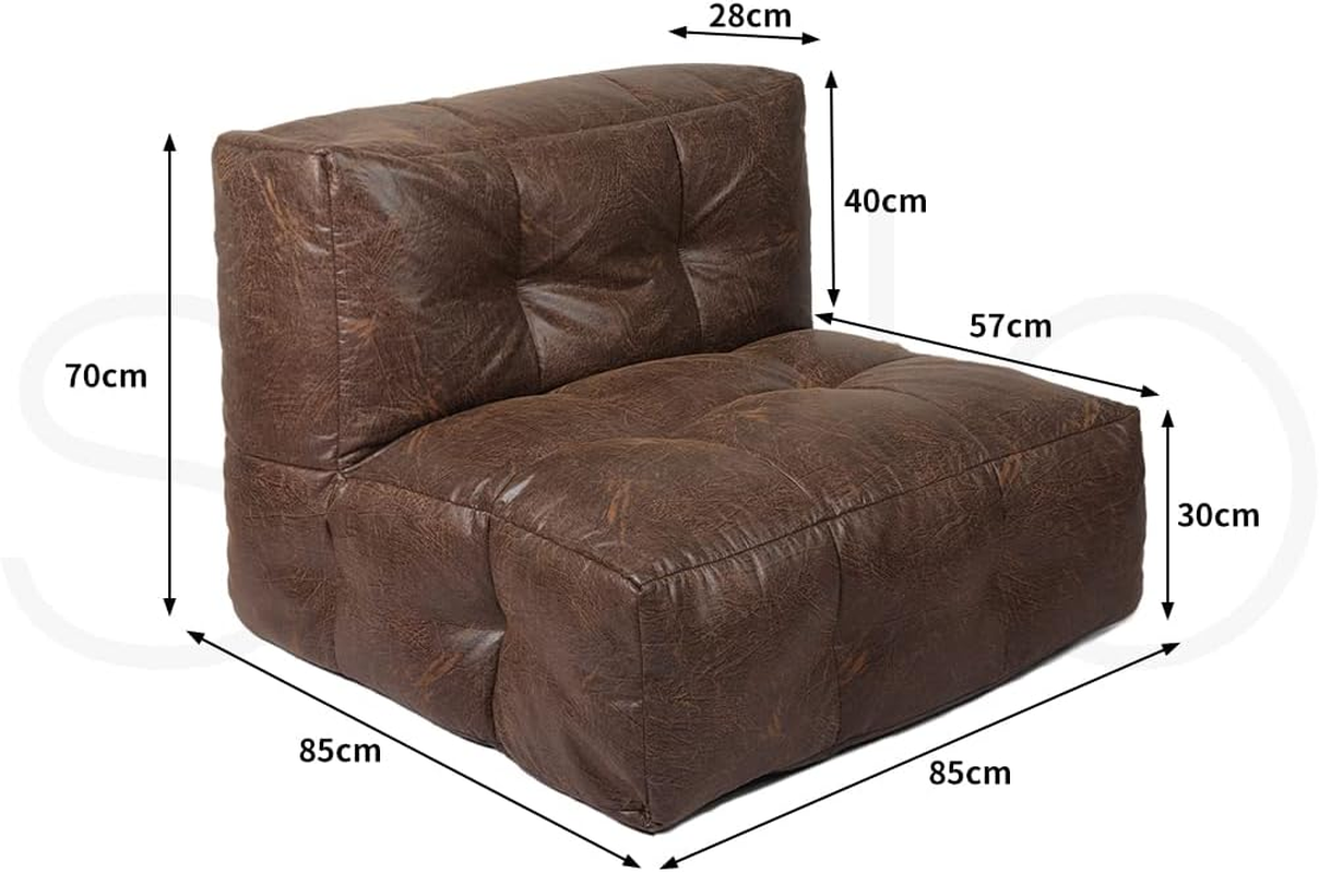 Marlow Bean Bag Chair Cover PU Indoor Home Game Lounguer Seat Lazy Sofa Large image number 2