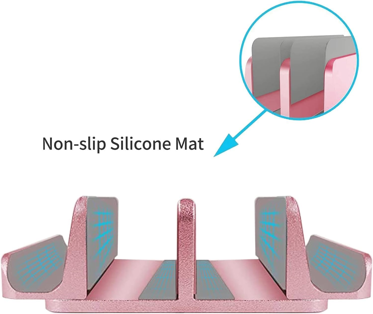 [Upgraded Version] Vertical Laptop Stand, Geecol Double Desktop Stand Holder with Adjustable Dock (Up to 17.3 Inch), Fits All Macbook/Surface/Samsung/Hp/Dell/Chrome Book (Rose Gold)