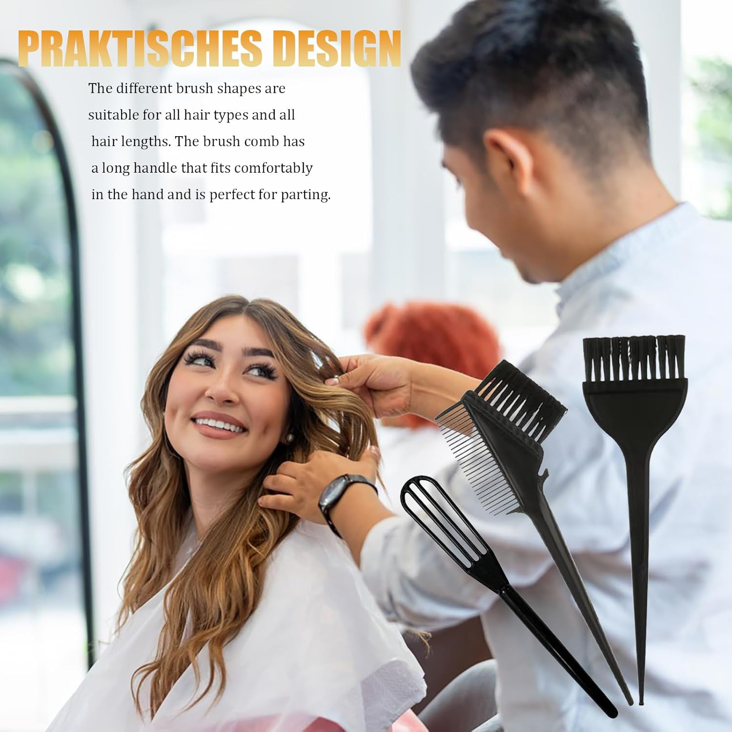 Lxtness 5 Pcs Hair Coloring Brushes, Hair Dye Brush and Mixing Bowl Set, Double-Sided Hair Dying Brushes Tint Comb Set,Highlighting Kit Ideal for DIY Home Salon image number 6