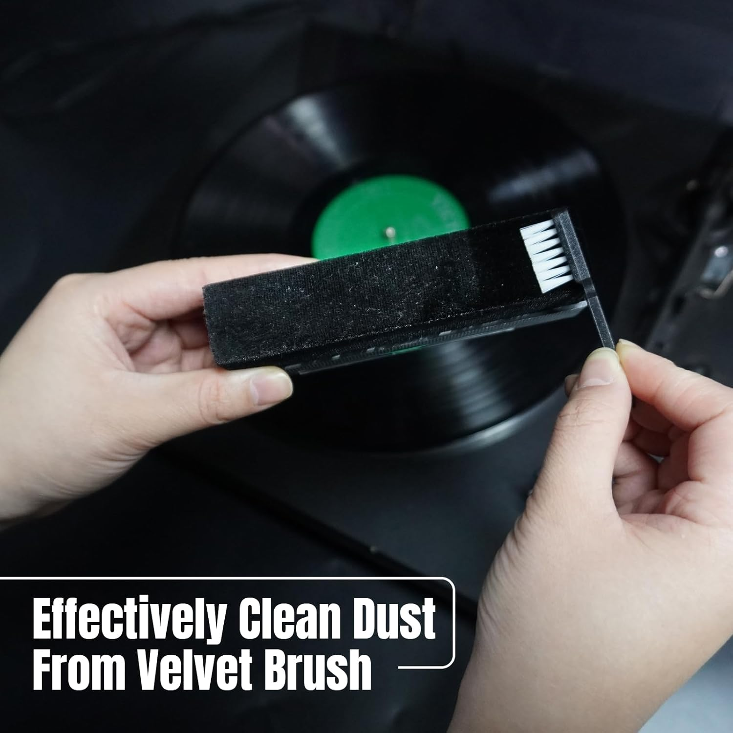 Sdroceryam Vinyl Record Cleaning Kit 3-In-1 Turntable Records Cleaner Anti-Static LP Velvet Record Cleaner Brush Stylus Brush for Record Player Turntable, Style A image number 1